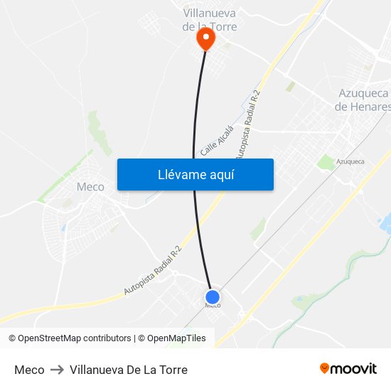 Meco to Villanueva De La Torre map