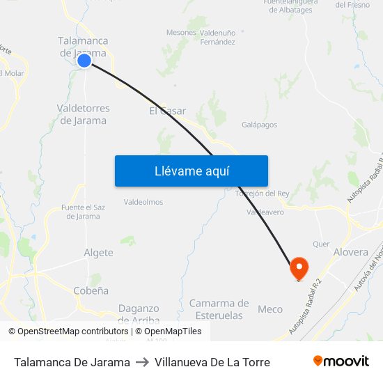 Talamanca De Jarama to Villanueva De La Torre map