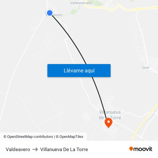 Valdeavero to Villanueva De La Torre map