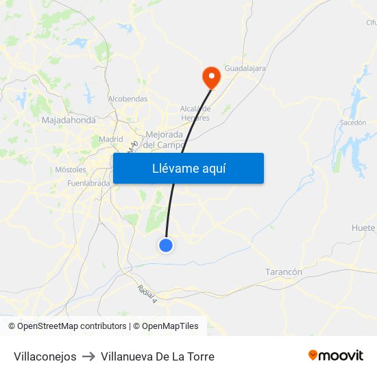 Villaconejos to Villanueva De La Torre map