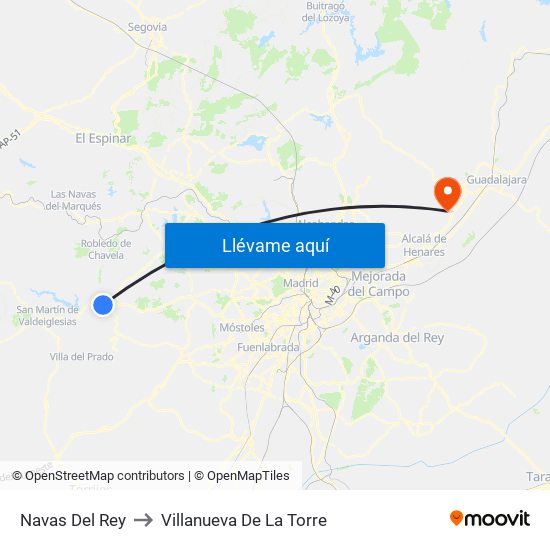 Navas Del Rey to Villanueva De La Torre map