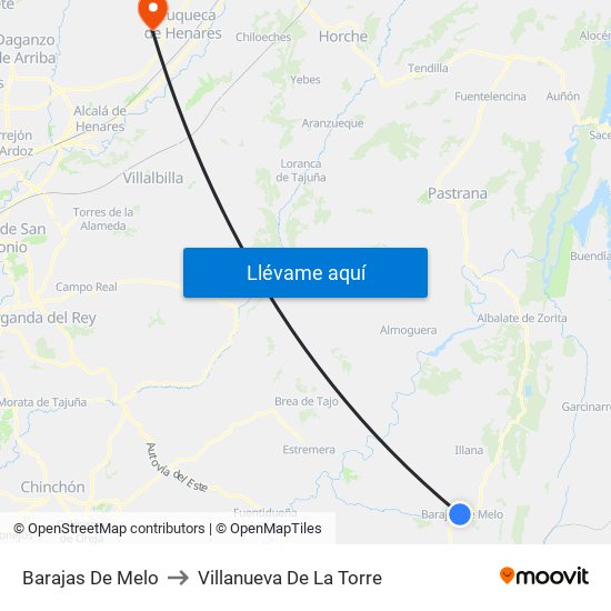 Barajas De Melo to Villanueva De La Torre map