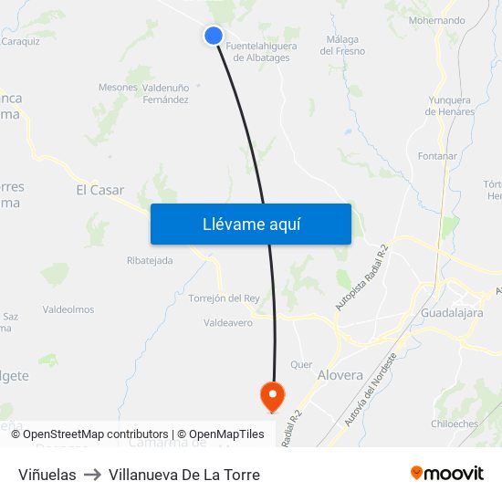 Viñuelas to Villanueva De La Torre map