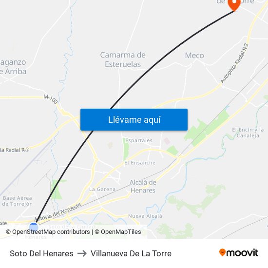 Soto Del Henares to Villanueva De La Torre map
