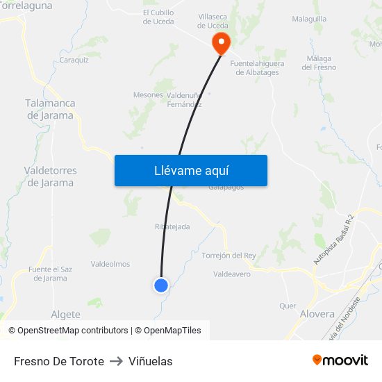 Fresno De Torote to Viñuelas map