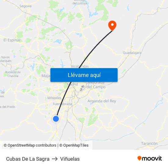 Cubas De La Sagra to Viñuelas map