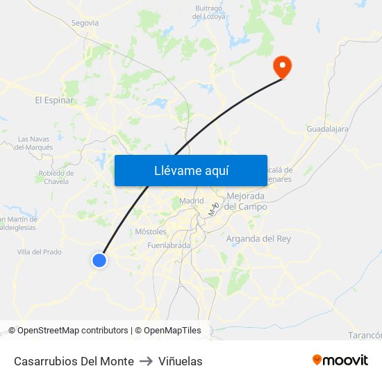 Casarrubios Del Monte to Viñuelas map
