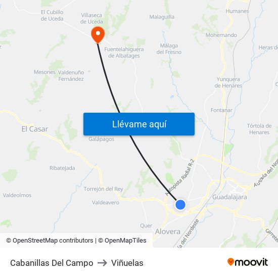 Cabanillas Del Campo to Viñuelas map