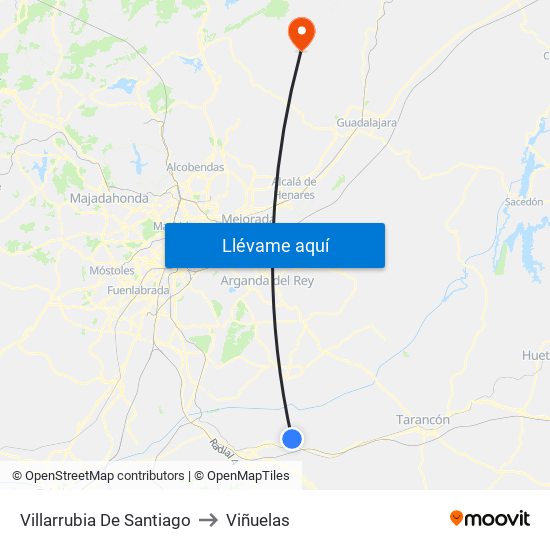 Villarrubia De Santiago to Viñuelas map