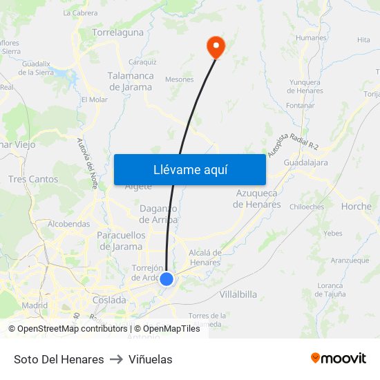 Soto Del Henares to Viñuelas map
