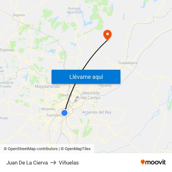 Juan De La Cierva to Viñuelas map