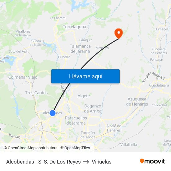 Alcobendas - S. S. De Los Reyes to Viñuelas map