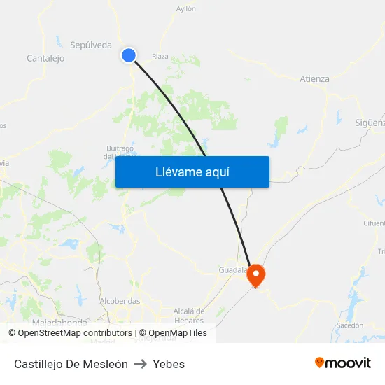 Castillejo De Mesleón to Yebes map