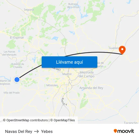 Navas Del Rey to Yebes map