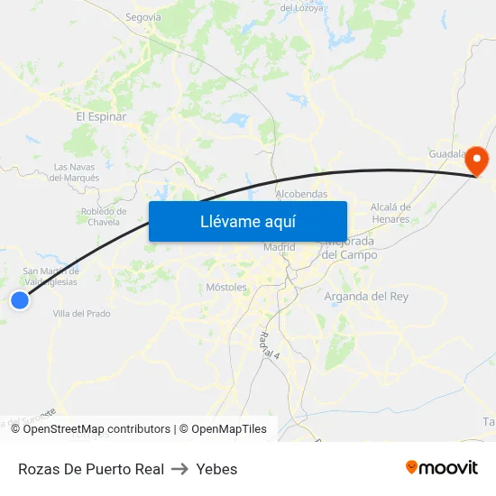 Rozas De Puerto Real to Yebes map
