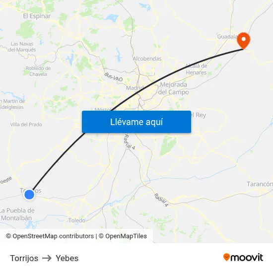 Torrijos to Yebes map