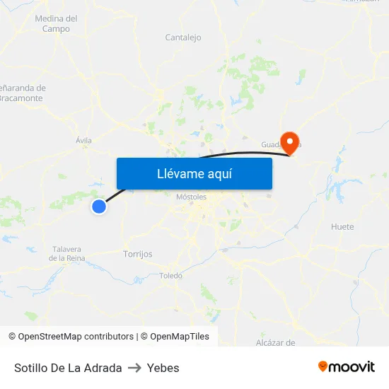 Sotillo De La Adrada to Yebes map