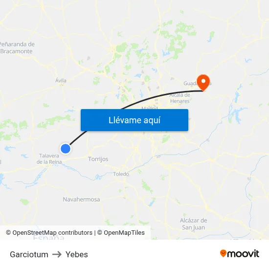 Garciotum to Yebes map