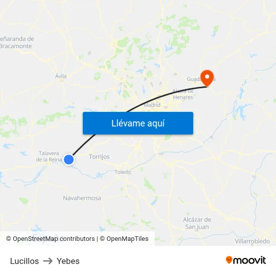 Lucillos to Yebes map