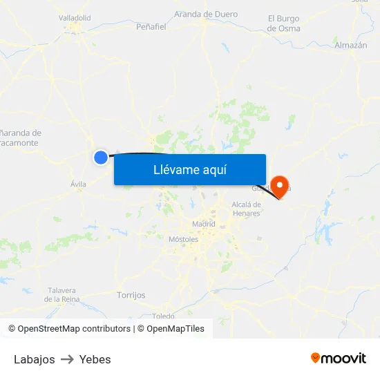 Labajos to Yebes map
