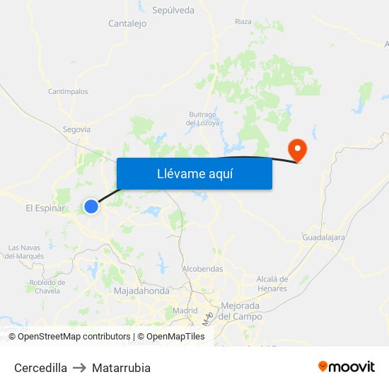 Cercedilla to Matarrubia map