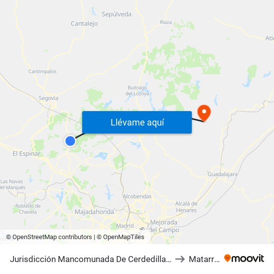 Jurisdicción Mancomunada De Cerdedilla Y Navacerrada to Matarrubia map