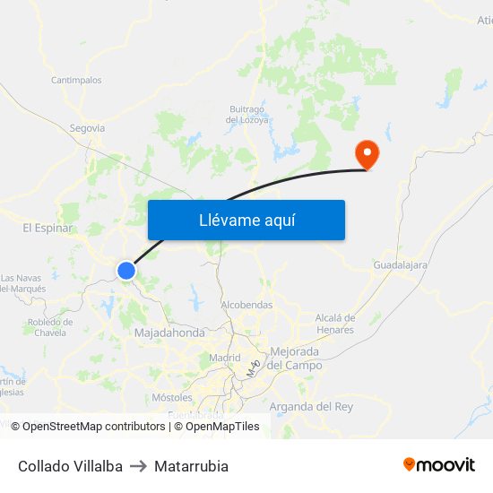 Collado Villalba to Matarrubia map