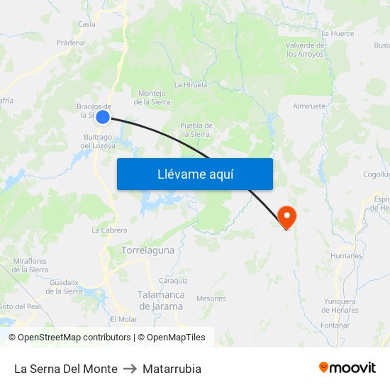 La Serna Del Monte to Matarrubia map