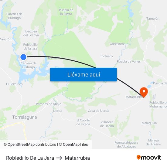 Robledillo De La Jara to Matarrubia map