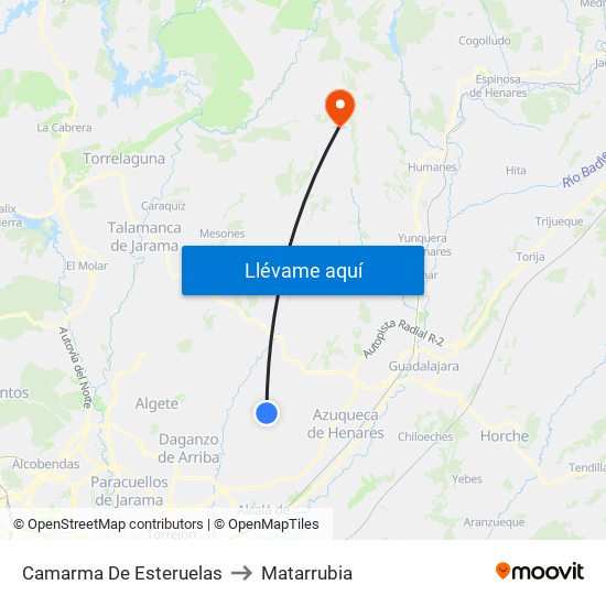 Camarma De Esteruelas to Matarrubia map
