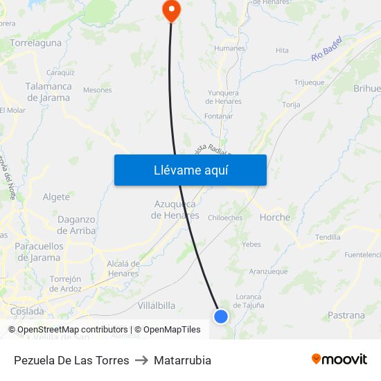Pezuela De Las Torres to Matarrubia map