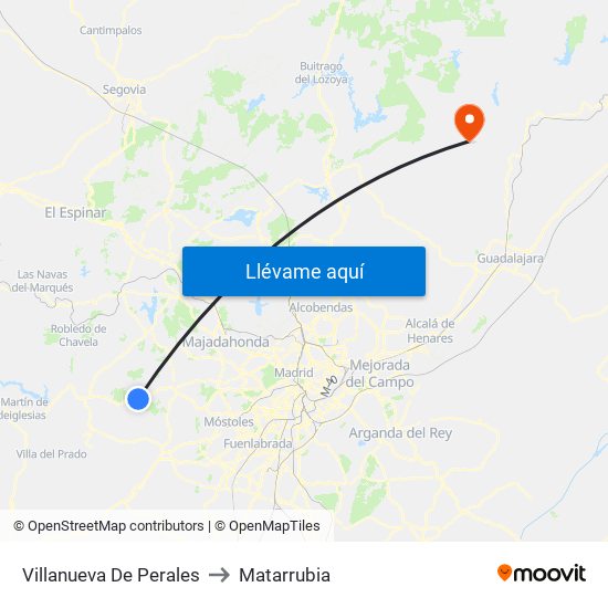 Villanueva De Perales to Matarrubia map