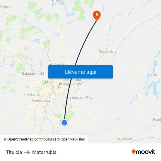 Titulcia to Matarrubia map