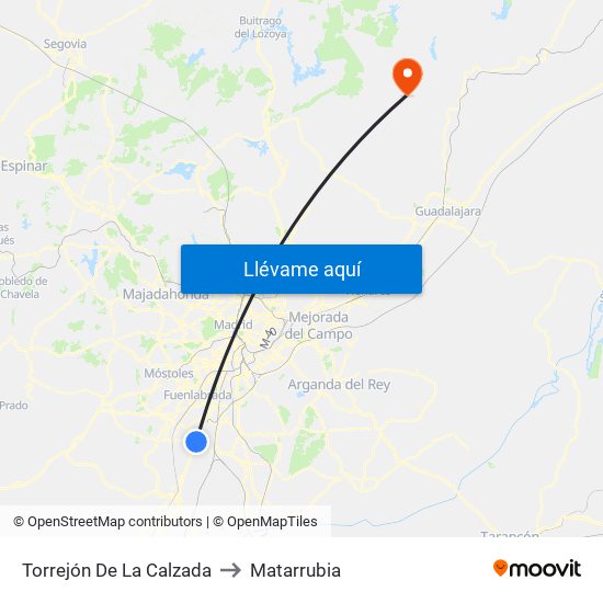 Torrejón De La Calzada to Matarrubia map