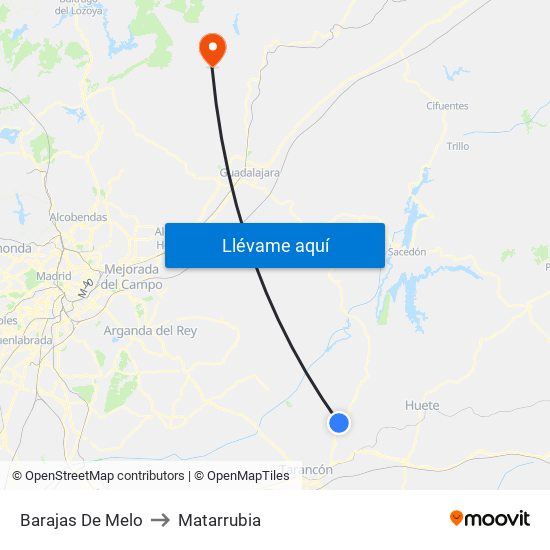 Barajas De Melo to Matarrubia map