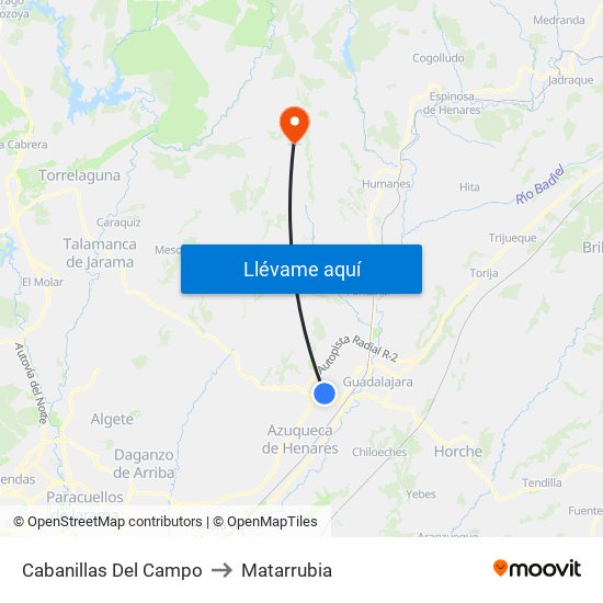 Cabanillas Del Campo to Matarrubia map