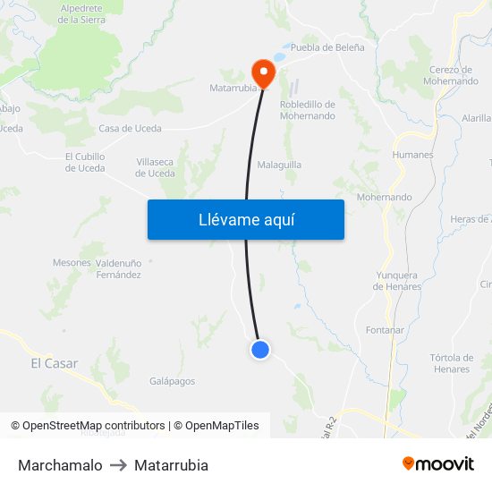 Marchamalo to Matarrubia map