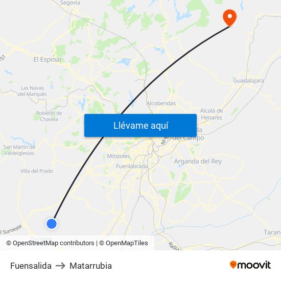Fuensalida to Matarrubia map