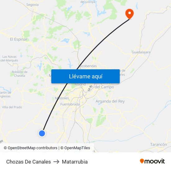 Chozas De Canales to Matarrubia map