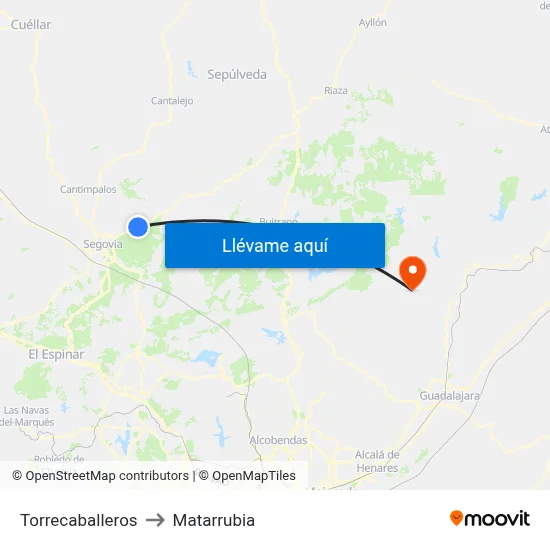 Torrecaballeros to Matarrubia map