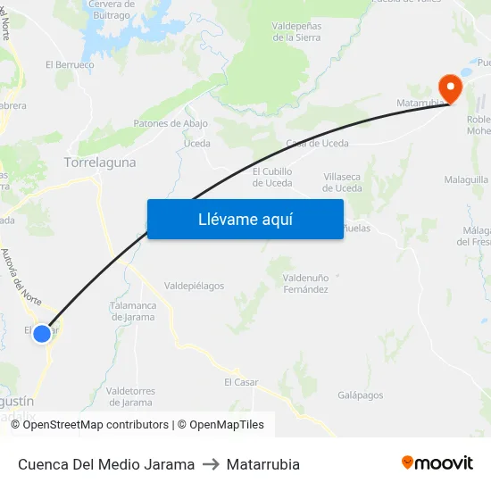 Cuenca Del Medio Jarama to Matarrubia map