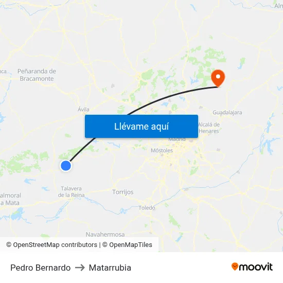 Pedro Bernardo to Matarrubia map