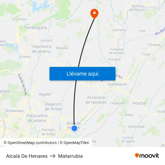 Alcalá De Henares to Matarrubia map