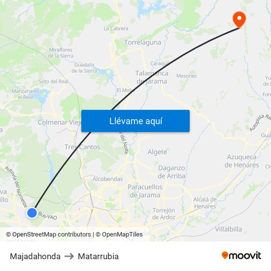 Majadahonda to Matarrubia map