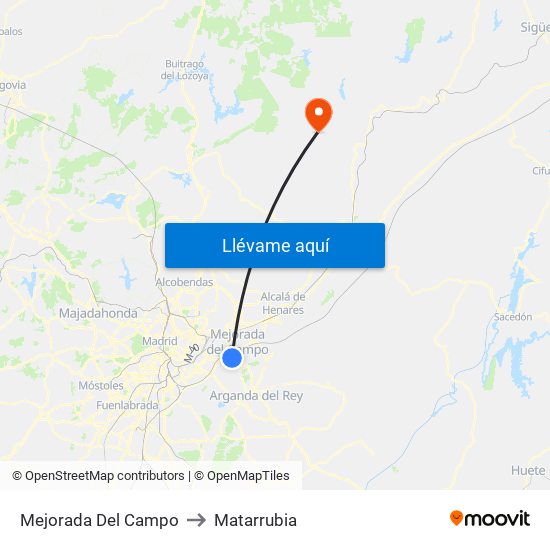 Mejorada Del Campo to Matarrubia map