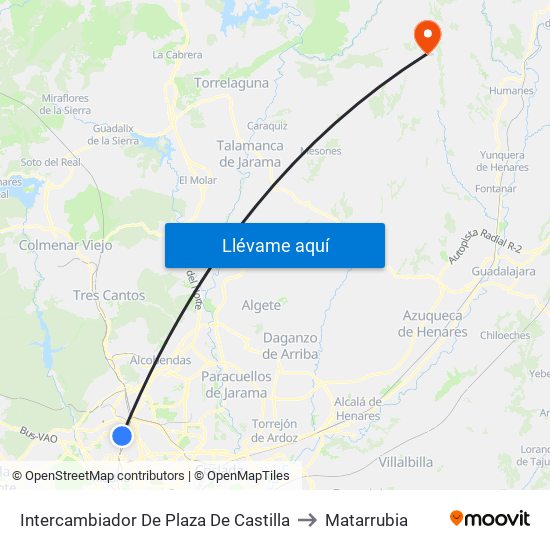 Intercambiador De Plaza De Castilla to Matarrubia map