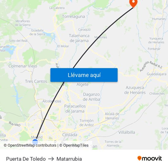 Puerta De Toledo to Matarrubia map