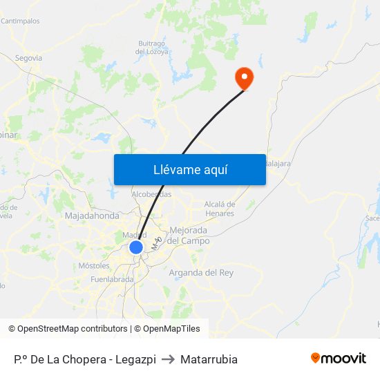 P.º De La Chopera - Legazpi to Matarrubia map