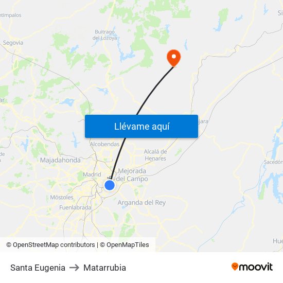 Santa Eugenia to Matarrubia map