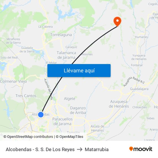 Alcobendas - S. S. De Los Reyes to Matarrubia map